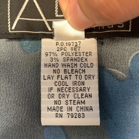 Alex Evenings | 2 pc Satin Blue Floral One Button Formal Tank & Blazer Combo SP - Picture 6 of 8